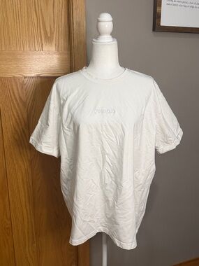 YoungLA White Short-Sleeve Crewneck Tee with Subtle Chest Embroidery